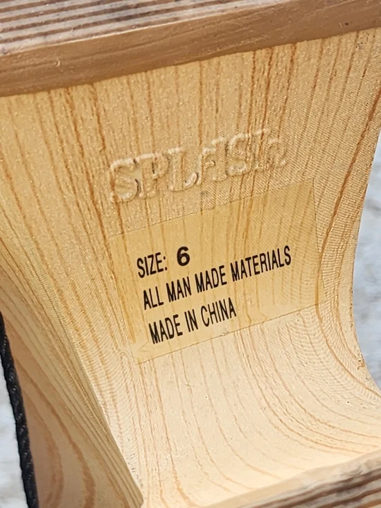 Vintage Y2K Splash Denim Platform Unique Cutout Heel Platform Sandals, Sz 6 - Picture 9 of 10